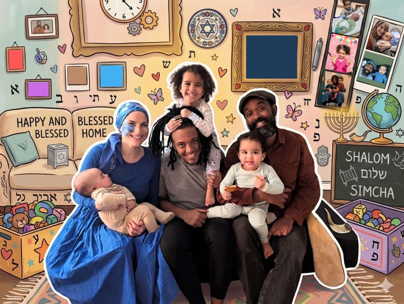 Tasma family stylized portrait illustration