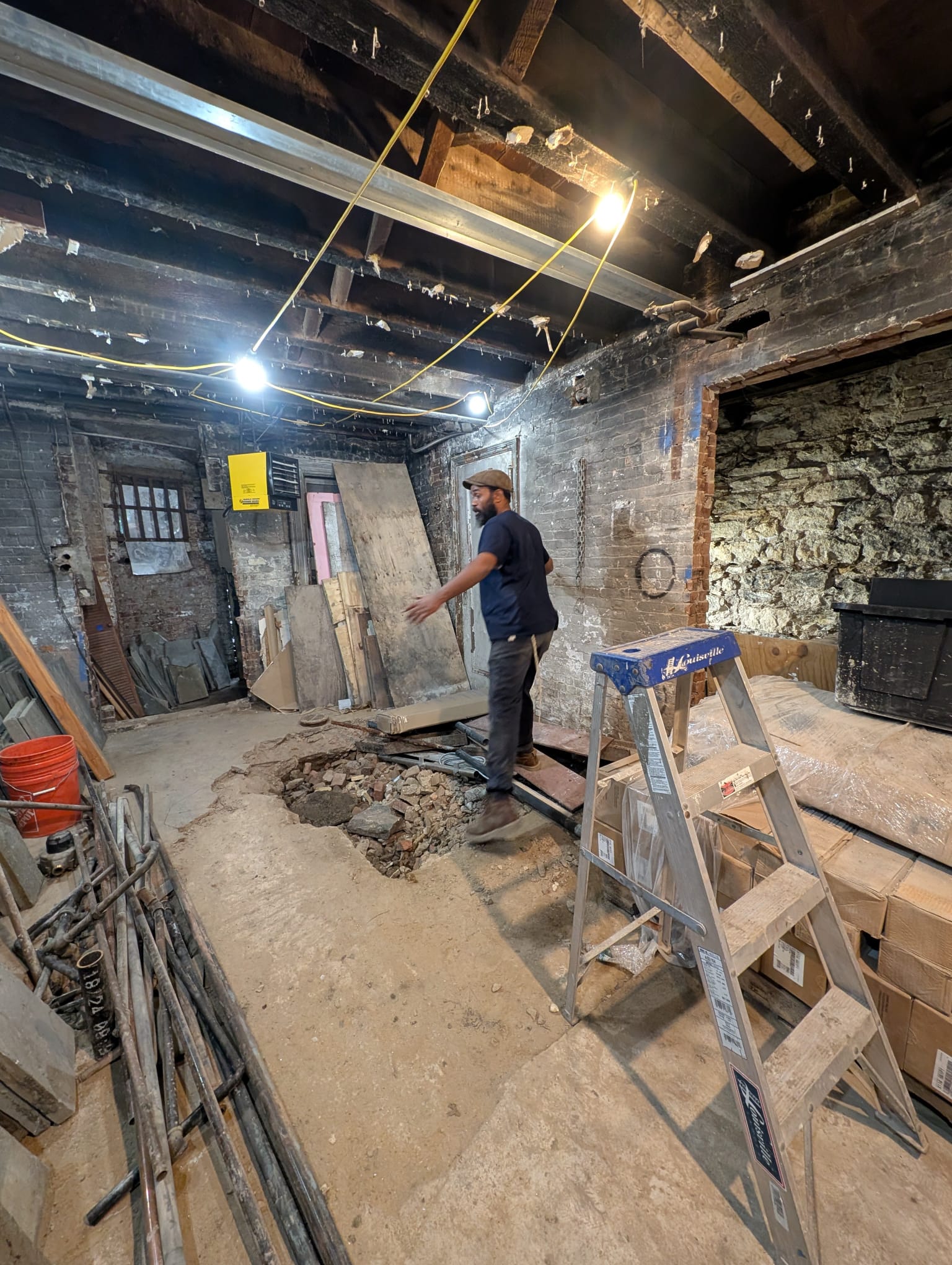 Basement gut renovation work